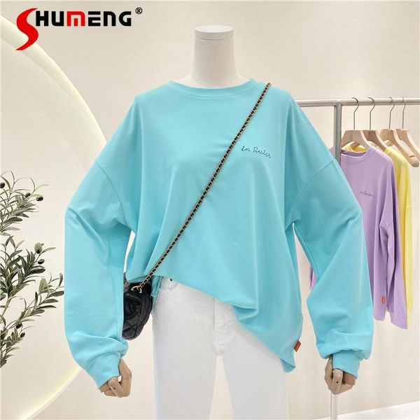 spring fall simple letter embroidery women tee loose round neck long sleeve t-shirt female casual base shirt women's, White
spring fall simple letter embroidery women tee loose round neck long sleeve t-shirt female casual base shirt women's, White