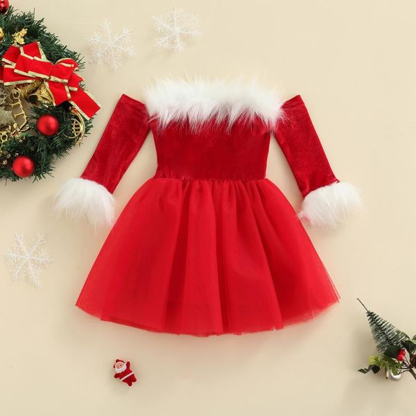 girl's dresses kids baby girls christmas dress clothes off shoulder long sleeve fur trim tulle outfits toddler girl, Red;yellow
girl's dresses kids baby girls christmas dress clothes off shoulder long sleeve fur trim tulle outfits toddler girl, Red;yellow