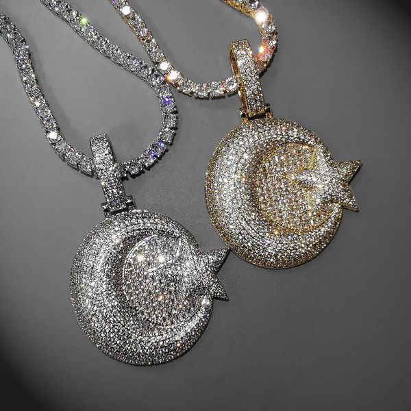bling hip hop moon and star pendant with tennis chain luxury full cubic zirconia necklace for men women gifts necklaces, Silver
bling hip hop moon and star pendant with tennis chain luxury full cubic zirconia necklace for men women gifts necklaces, Silver