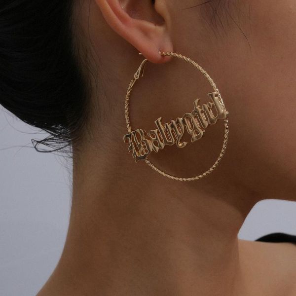 hoop & huggie ingemark exaggerated letter circle metal big earrings gold color round loop for women jewelry ear accessories, Golden;silver
hoop & huggie ingemark exaggerated letter circle metal big earrings gold color round loop for women jewelry ear accessories, Golden;silver