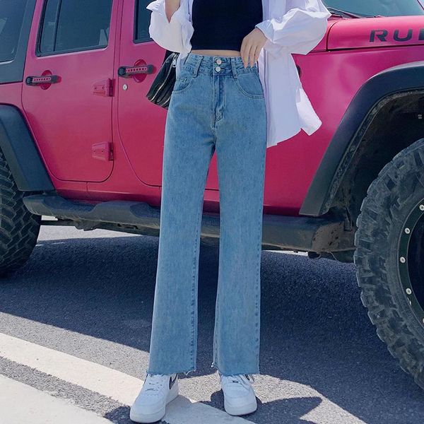 women's jeans wide-leg summer thin spring and autumn high-waisted straight loose drape cropped trousers, Blue
women's jeans wide-leg summer thin spring and autumn high-waisted straight loose drape cropped trousers, Blue
