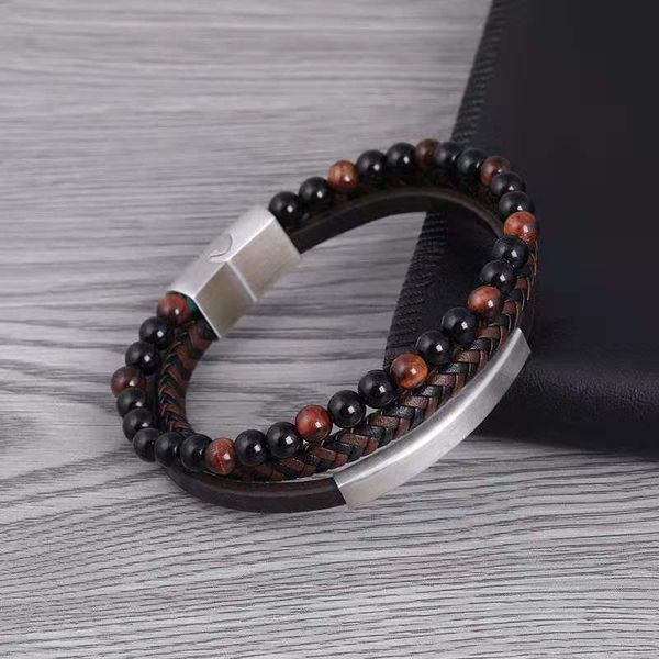 charm bracelets 2021 arrived fashion women beads bracelet tiger's eye natural stone stainless steel buckle parts real leather bangle, Golden;silver
charm bracelets 2021 arrived fashion women beads bracelet tiger's eye natural stone stainless steel buckle parts real leather bangle, Golden;silver
