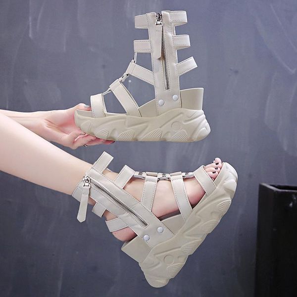 summer women sandals zipper design black white platform comfortable thick sole beach shoes size 34-39
summer women sandals zipper design black white platform comfortable thick sole beach shoes size 34-39
