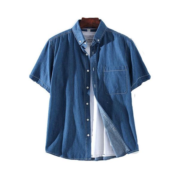 men's casual shirts classic short-sleeved denim shirt 2021 summer style light blue navy fashion jeans male clothes,n006, White;black
men's casual shirts classic short-sleeved denim shirt 2021 summer style light blue navy fashion jeans male clothes,n006, White;black