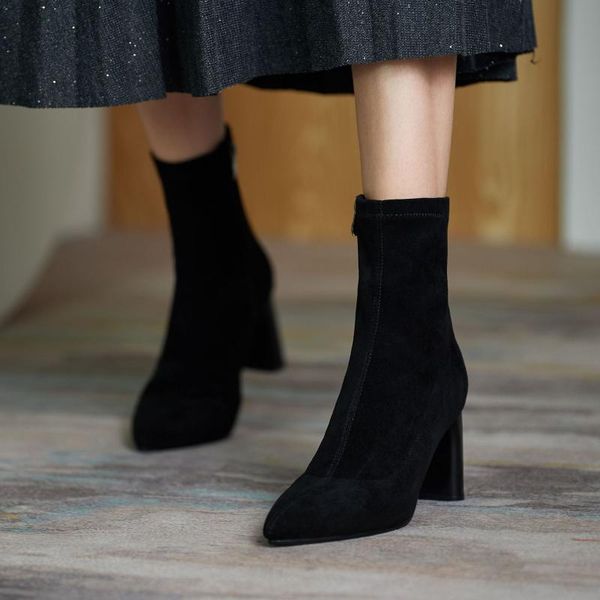 boots skin korean full leather elastic size thick heel thin 2021 autumn short boot girl, Black
boots skin korean full leather elastic size thick heel thin 2021 autumn short boot girl, Black