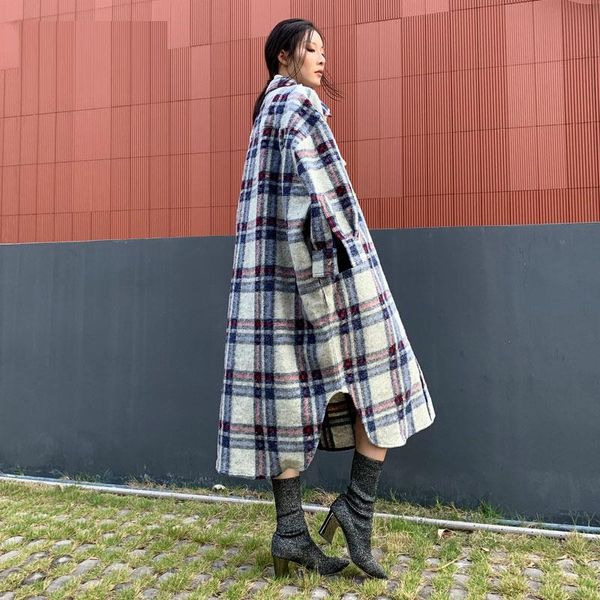 women's wool & blends hapedy 2021 autumn winter women coats turn down collar woolen cashmere plaid elegant jacket long loose ocercoat, Black
women's wool & blends hapedy 2021 autumn winter women coats turn down collar woolen cashmere plaid elegant jacket long loose ocercoat, Black