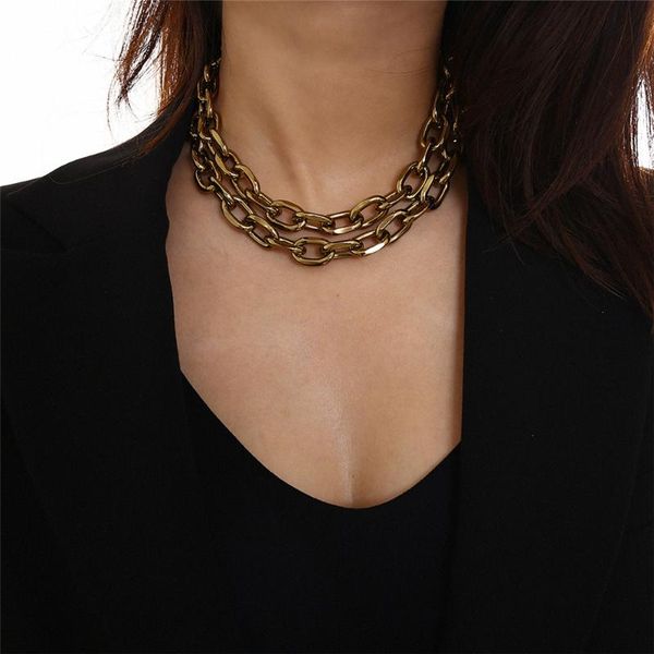 chokers punk vintage thick chain choker necklace collar layer snake gold heavy statement jewelry for women, Golden;silver
chokers punk vintage thick chain choker necklace collar layer snake gold heavy statement jewelry for women, Golden;silver