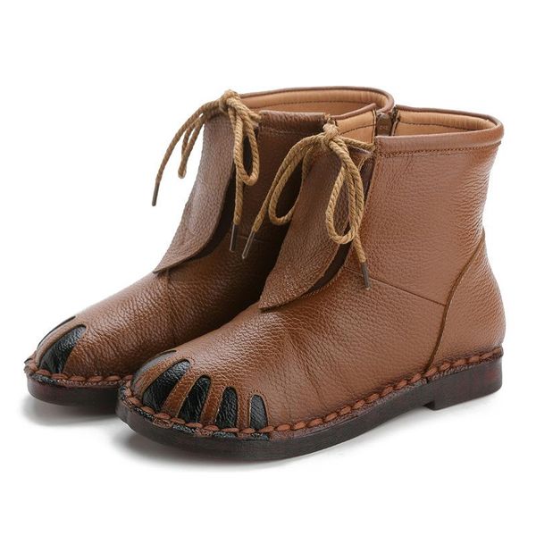boots autumn and winter pure handmade leather women's national cotton shoes middle tube mother's, Black
boots autumn and winter pure handmade leather women's national cotton shoes middle tube mother's, Black