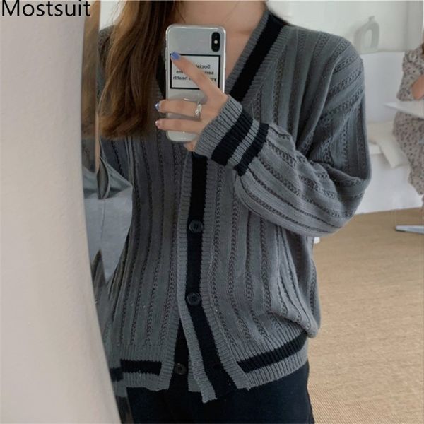 korean color-blocked single-breasted women cardigans autumn winter long sleeve v-neck vintage casual ladies sweaters femme 210518, White;black
korean color-blocked single-breasted women cardigans autumn winter long sleeve v-neck vintage casual ladies sweaters femme 210518, White;black