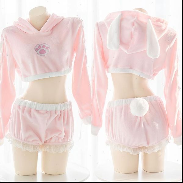 kawaii cat paw bunny women sleepwear plush homewear pink cropped hoodies rabbit japanese lolita sweet girl pajamas set, Black;red
kawaii cat paw bunny women sleepwear plush homewear pink cropped hoodies rabbit japanese lolita sweet girl pajamas set, Black;red
