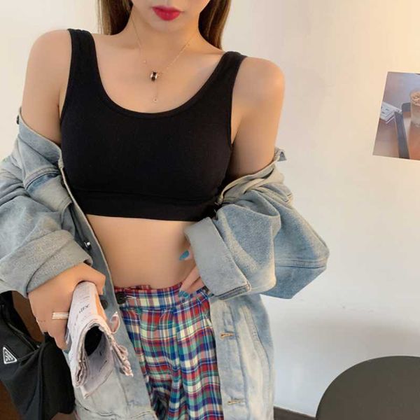 sports anti-wrapped bra underwear essential halter basic korean version of multi-color belt base beautiful back chest pad vest gym clothing, White;black
sports anti-wrapped bra underwear essential halter basic korean version of multi-color belt base beautiful back chest pad vest gym clothing, White;black