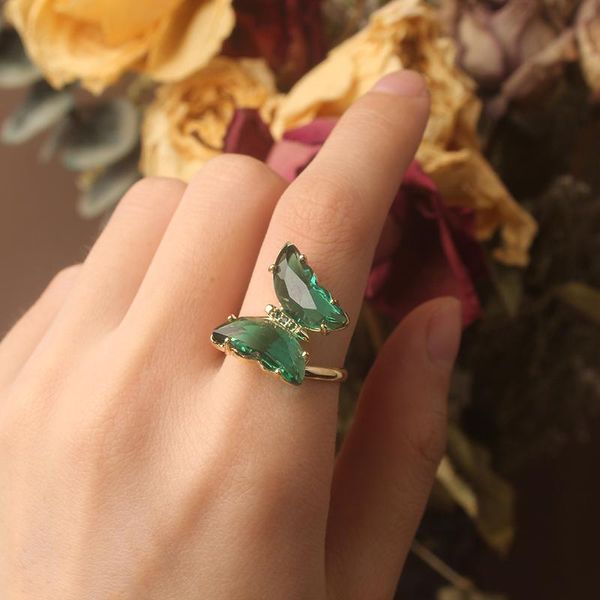 cluster rings shiny side fashion design jewelry vintage glass butterfly adjustable for women simple style engagement wedding, Golden;silver
cluster rings shiny side fashion design jewelry vintage glass butterfly adjustable for women simple style engagement wedding, Golden;silver