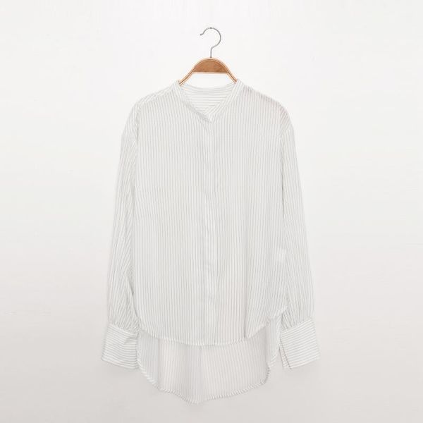 women's blouses & shirts women office wear stripes blouse lady long lantern sleeve shirt single-breasted silhouette female 2021, White
women's blouses & shirts women office wear stripes blouse lady long lantern sleeve shirt single-breasted silhouette female 2021, White