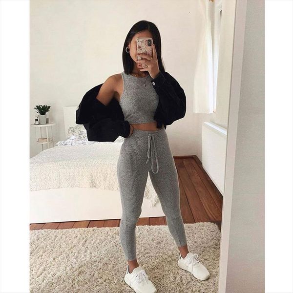 zomer nieuwe woon werkverkeer women tracksuits mode vrouwen dragen grijs kraag mouwloos korte vest riem broek strakke twee pakken, Gray
zomer nieuwe woon werkverkeer women tracksuits mode vrouwen dragen grijs kraag mouwloos korte vest riem broek strakke twee pakken, Gray