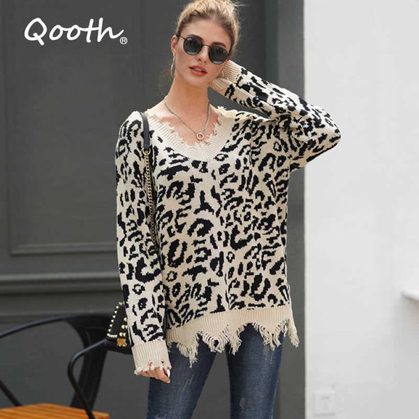 qooth leopard printed office lady pullover sweater autumn winter long-sleeved large size womens v-neck qt671 210609, White;black
qooth leopard printed office lady pullover sweater autumn winter long-sleeved large size womens v-neck qt671 210609, White;black