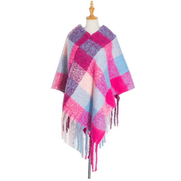 scarves winter ladies circle yarn thick tassels cape color plaid shawl scarf outdoor bufanda mujer, Blue;gray
scarves winter ladies circle yarn thick tassels cape color plaid shawl scarf outdoor bufanda mujer, Blue;gray