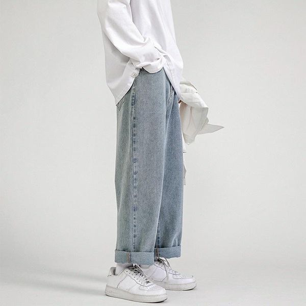 men's jeans 2021 fashion loose straight casual wide leg pants cowboy mans streetwear korean hip hop trousers 5 colors, Blue
men's jeans 2021 fashion loose straight casual wide leg pants cowboy mans streetwear korean hip hop trousers 5 colors, Blue