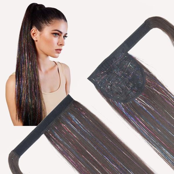 synthetic wigs azqueen colorful long straight ponytail hair heat-resistant ombre colour pony tail, Black 
synthetic wigs azqueen colorful long straight ponytail hair heat-resistant ombre colour pony tail, Black