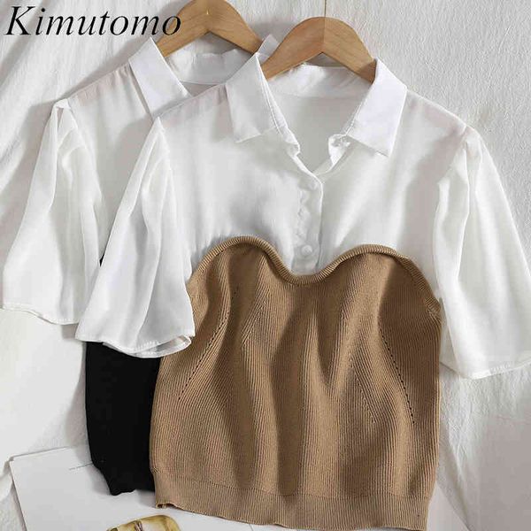 kimutomo stitching contrast chiffon pullover women breasted short sleeve turn-down collar girls spring summer fashion 210521, White
kimutomo stitching contrast chiffon pullover women breasted short sleeve turn-down collar girls spring summer fashion 210521, White
