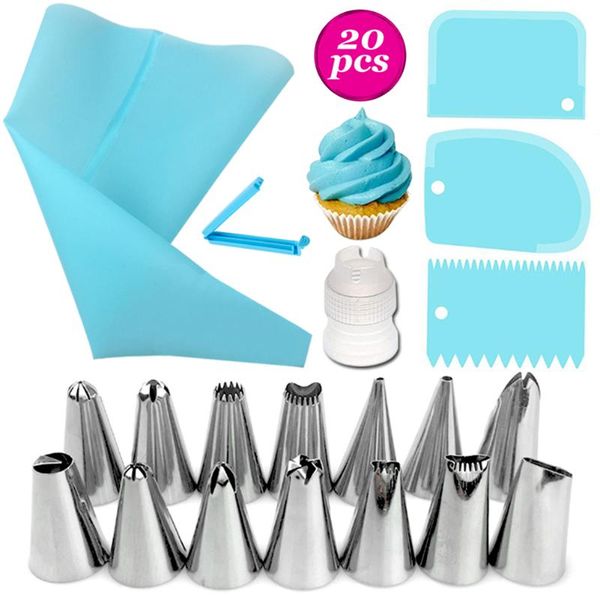 baking & pastry tools 20pcs cake decorating supplies kit reusable silicone bag icing smoother
baking & pastry tools 20pcs cake decorating supplies kit reusable silicone bag icing smoother