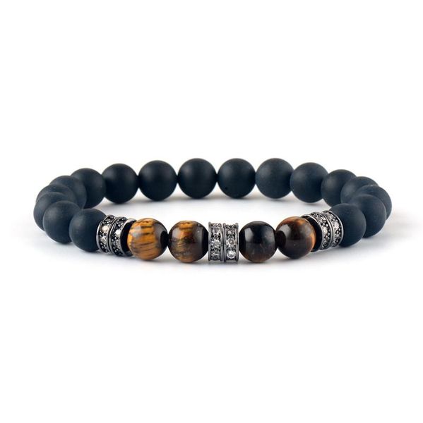 link, chain punk bracelets 8mm matte onyx tiger eye hematite zircon elastic band stretched steapunk bracelet couples gifts, Black
link, chain punk bracelets 8mm matte onyx tiger eye hematite zircon elastic band stretched steapunk bracelet couples gifts, Black