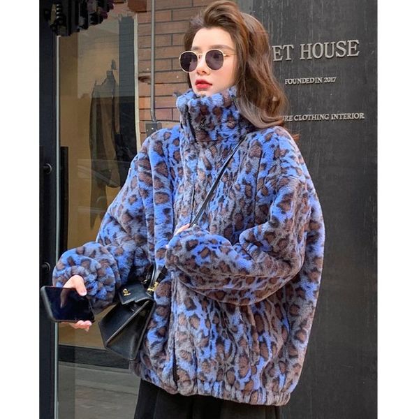 women's fur & faux winter lamb wool short coat women long sleeve warm soft fluffy jacket korean fashion colorful leopard print overcoat, Black
women's fur & faux winter lamb wool short coat women long sleeve warm soft fluffy jacket korean fashion colorful leopard print overcoat, Black