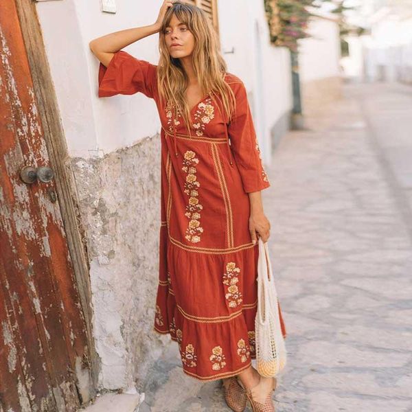 casual dresses gypsylady summer dress retro embroidery floral women v-neck loose long ukraine female beach, Black;gray
casual dresses gypsylady summer dress retro embroidery floral women v-neck loose long ukraine female beach, Black;gray
