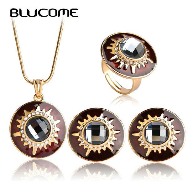 earrings & necklace blucome gold-color enamel jewelry sets french hooks pendientes anel ring set turkish bijoux adjustable rings, Silver
earrings & necklace blucome gold-color enamel jewelry sets french hooks pendientes anel ring set turkish bijoux adjustable rings, Silver