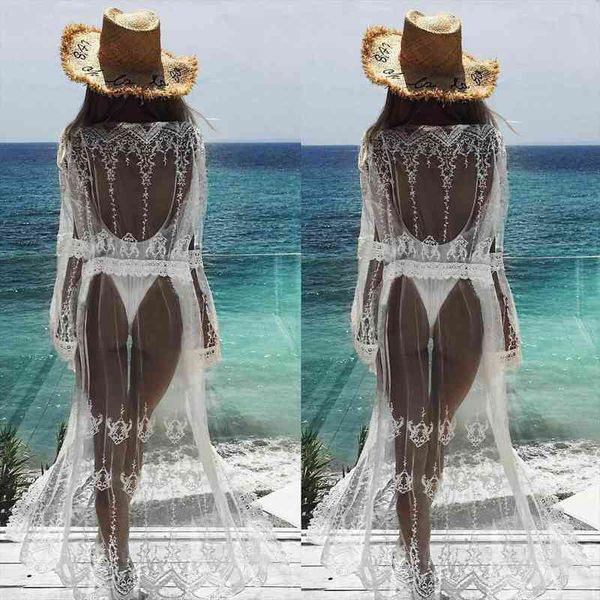 summer women sarong lace maxi bikini cover up white beach dress long chiffon see through crochet cardigan robe de plage, White;black
summer women sarong lace maxi bikini cover up white beach dress long chiffon see through crochet cardigan robe de plage, White;black