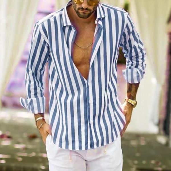 men's casual shirts fashion men dress turndown collar vertical stripes button shirt long sleeve youthful male loose pullover top, White;black
men's casual shirts fashion men dress turndown collar vertical stripes button shirt long sleeve youthful male loose pullover top, White;black