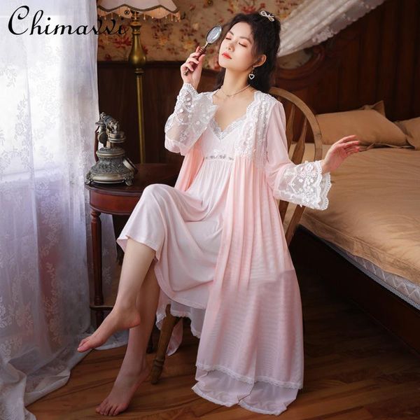women's sleepwear 2021 spring and autumn nightgown set modal strap lace cardigan nightdress court style pajamas two-piece robes, Black;red
women's sleepwear 2021 spring and autumn nightgown set modal strap lace cardigan nightdress court style pajamas two-piece robes, Black;red