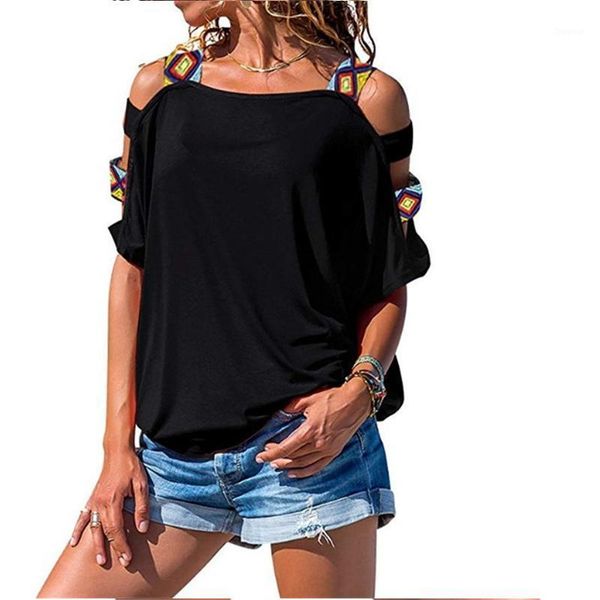 women's t-shirt off shoulder summer fashion t shirt casual women cotton loose hollow out plus size clothing, White
women's t-shirt off shoulder summer fashion t shirt casual women cotton loose hollow out plus size clothing, White