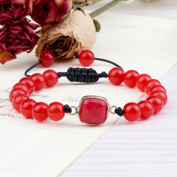 6 8mm carnelian bracelet rounded rectangle pendant briaided bracelets women adjustable bangles chain jewelry gift, Golden;silver
6 8mm carnelian bracelet rounded rectangle pendant briaided bracelets women adjustable bangles chain jewelry gift, Golden;silver