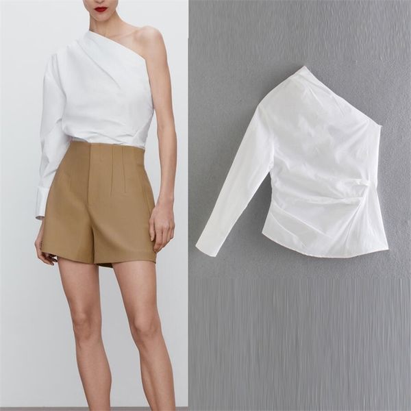 women summer fashion shirts blouses asymmetry off shoulder female elegant street clothes blusas 210513, White
women summer fashion shirts blouses asymmetry off shoulder female elegant street clothes blusas 210513, White
