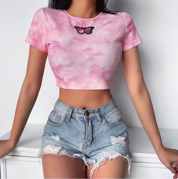 women's t-shirt fashion women tie dye short t-shirts knitted summer sleeve bodycon crop girls party club shirts basic teetee, White
women's t-shirt fashion women tie dye short t-shirts knitted summer sleeve bodycon crop girls party club shirts basic teetee, White