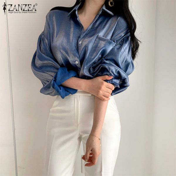 blouses fashion women blouse 2021 spring gradient shirts casual solid puff sleeve lapel collar ladies loose blusa plus size, White
blouses fashion women blouse 2021 spring gradient shirts casual solid puff sleeve lapel collar ladies loose blusa plus size, White