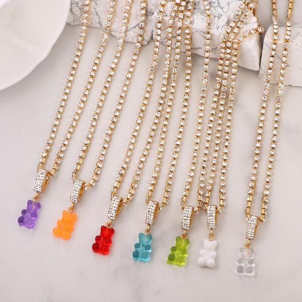chokers colorful jelly bear charm rhinestone necklaces for women gummy pendant crystal tennis chain choker necklace party jewelry, Golden;silver
chokers colorful jelly bear charm rhinestone necklaces for women gummy pendant crystal tennis chain choker necklace party jewelry, Golden;silver