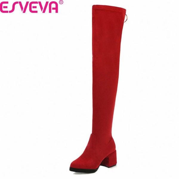 boots esveva 2021 round toe flock autumn winter concise women shoes fashion square heel zipper all match over the knee size34-43, Black
boots esveva 2021 round toe flock autumn winter concise women shoes fashion square heel zipper all match over the knee size34-43, Black