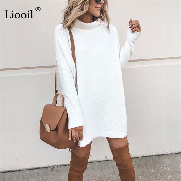 knits casual loose knit sweater dress women long sleeve turtleneck female solid autumn winter pullover knitwear dresses, White
knits casual loose knit sweater dress women long sleeve turtleneck female solid autumn winter pullover knitwear dresses, White