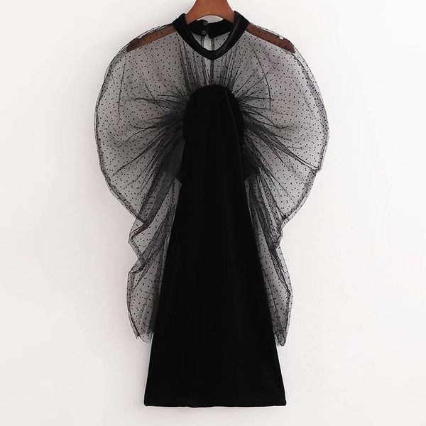 casual dresses floy fashion spring solid o neck women elegant perspective patchwork velvet dress puff sleeve mini ladies, Black;gray
casual dresses floy fashion spring solid o neck women elegant perspective patchwork velvet dress puff sleeve mini ladies, Black;gray