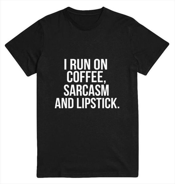 i run on coffee mens and women sarcasm lipstick letters print t shirt cotton casual for lady black top, White;black
i run on coffee mens and women sarcasm lipstick letters print t shirt cotton casual for lady black top, White;black