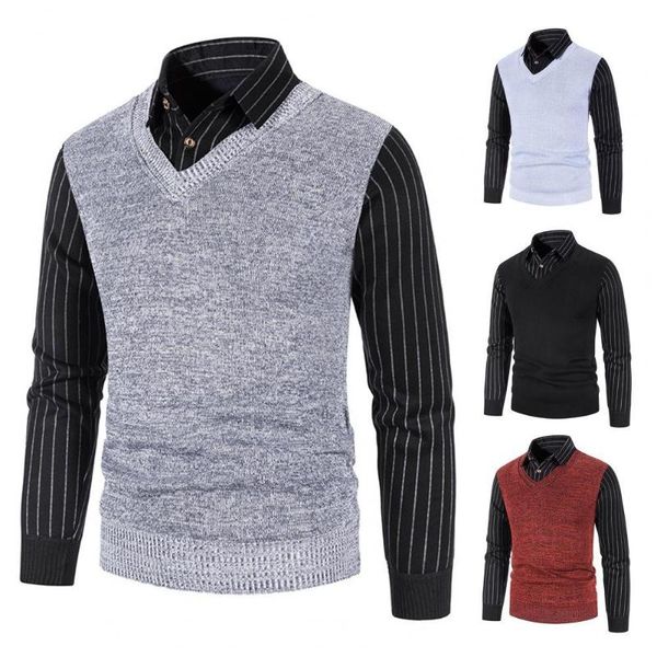 men's casual shirts men shirt long-lasting fine workmanship fake two-piece style fashion clothes for office pullover sweater, White;black
men's casual shirts men shirt long-lasting fine workmanship fake two-piece style fashion clothes for office pullover sweater, White;black