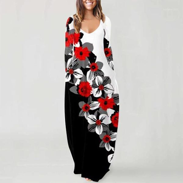 casual dresses vestido de manga larga women autumn o-neck flower print sleeveless pullover long ankle-length dress, Black;gray
casual dresses vestido de manga larga women autumn o-neck flower print sleeveless pullover long ankle-length dress, Black;gray