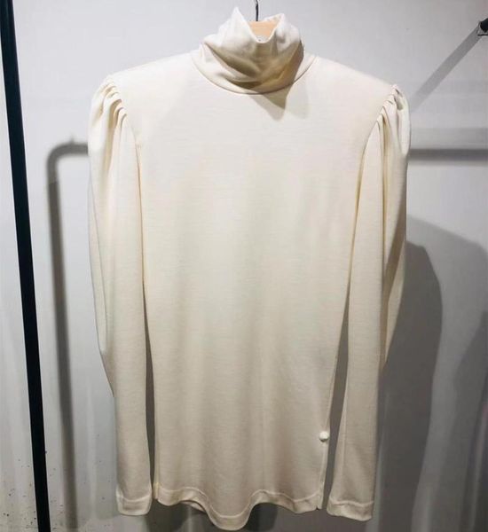 women's t-shirt turtleneck long sleeve solid color loose simple 2021 bottoming, White
women's t-shirt turtleneck long sleeve solid color loose simple 2021 bottoming, White