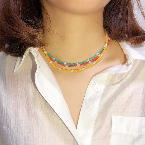 chokers bohemian trendy elegant handmade beads choker necklaces for women fashion pearl colorful clavicle necklace jewelry 2021, Golden;silver
chokers bohemian trendy elegant handmade beads choker necklaces for women fashion pearl colorful clavicle necklace jewelry 2021, Golden;silver