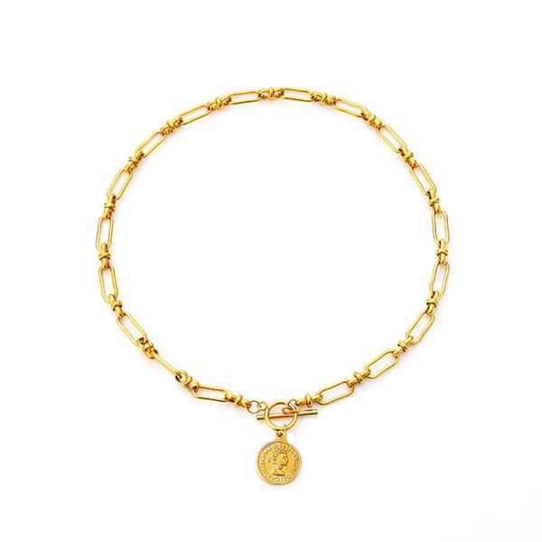 chains coin necklace stainless steel toggle for women metal medalla kette choker collier women's neck chain, Silver
chains coin necklace stainless steel toggle for women metal medalla kette choker collier women's neck chain, Silver