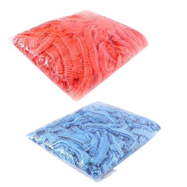100pcs clear disposable plastic shower bath caps for spa hair salon el/home use 
100pcs clear disposable plastic shower bath caps for spa hair salon el/home use