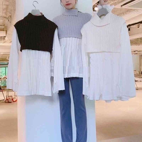 Women's Knits & Tees 2022 Autumn Women Sweaters Sweet Jumpers High Lapel Knit Vest Long Sleeve Slim Waist Drawstring Shirt 2pcs Suits 046B, White
Women's Knits & Tees 2022 Autumn Women Sweaters Sweet Jumpers High Lapel Knit Vest Long Sleeve Slim Waist Drawstring Shirt 2pcs Suits 046B, White