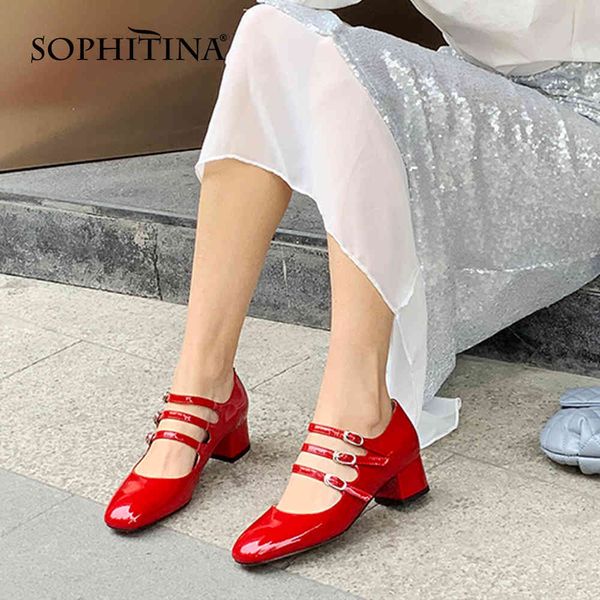 sophitina spring autumn square medium heel dress female shoes women cow leather round toe narrow band retro style shoes fo14 210513, Black
sophitina spring autumn square medium heel dress female shoes women cow leather round toe narrow band retro style shoes fo14 210513, Black