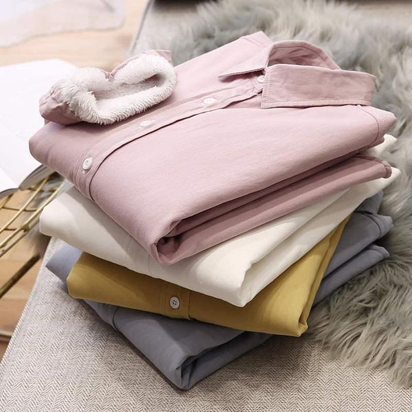 women's blouses & shirts solid color plus velvet thick blouse women chemise femme autumn winter long sleeve shirt loose warm fleece fo, White
women's blouses & shirts solid color plus velvet thick blouse women chemise femme autumn winter long sleeve shirt loose warm fleece fo, White